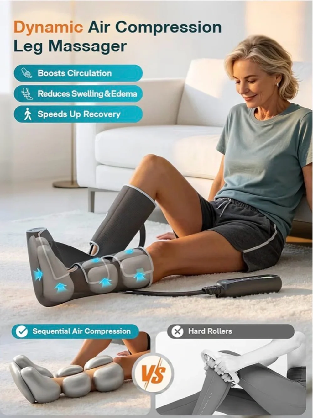 ALLJOY Leg Massager for Circulation and Pain Relief FSA,Gifts for Men Women